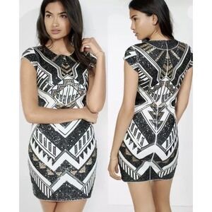 EXPRESS‎ Deco Sequin Aztec Mini Dress – Size Small